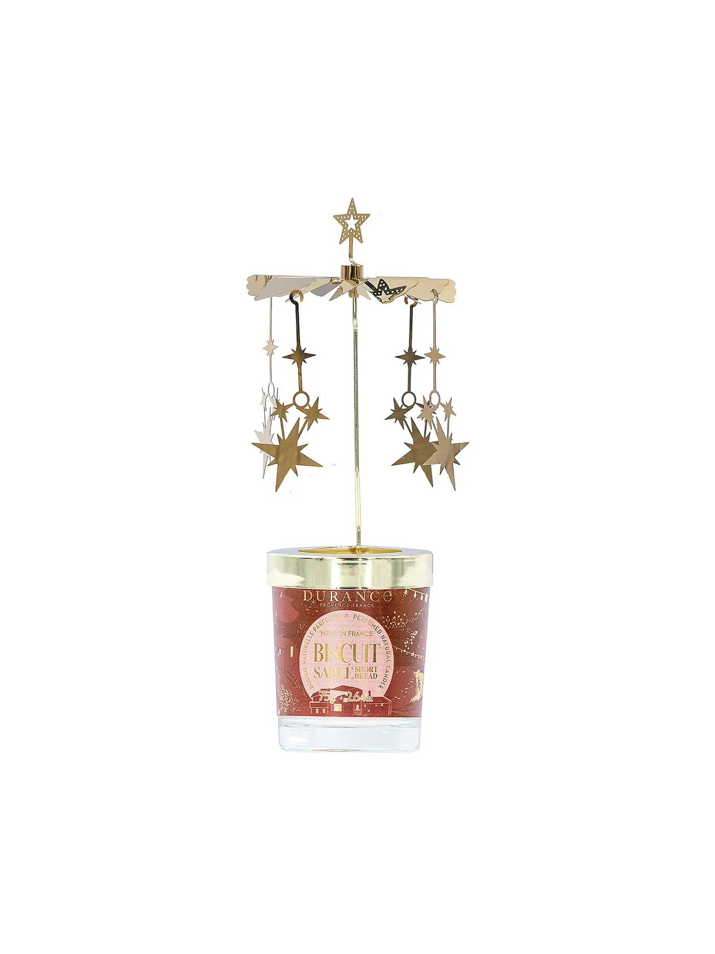 DURANCE | Weihnachts Duftkerze 75g mit Karussell Am Tannenbaum | camel